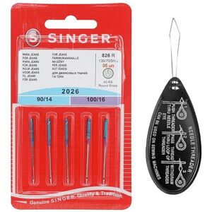 Singer Jeans Denim 2026 Sewing Machine Needles Assorted Sizes 90 - 100 Singer Jeans Denim 2026 Sewing Machine Needles Assorted Sizes 90 - 100