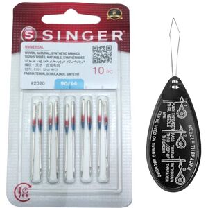 Singer Universal 2020 Sewing Machine Needles, Packet of 10, Size 90/14 Singer Universal 2020 Sewing Machine Needles, Packet of 10, Size 90/14