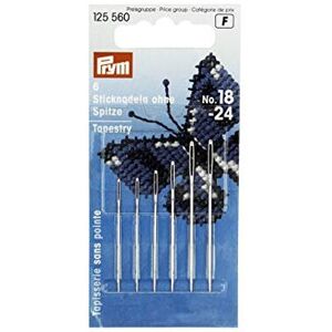 Prym Tapestry Needles with Blunt Point and Gold Eye, Metal, Silver, 4.5 x 2 x 0. Prym Tapestry Needles with Blunt Point and Gold Eye, Metal, Silver, 4.5 x 2 x 0.