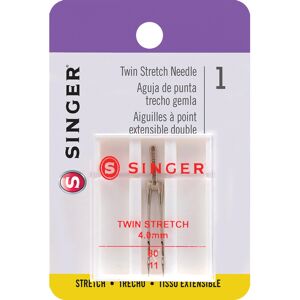 Singer Twin Stretch 4mm Machine Needle, 1 Pack - Fits Singer, Brother, Kenmore ( Singer Twin Stretch 4mm Machine Needle, 1 Pack - Fits Singer, Brother, Kenmore (