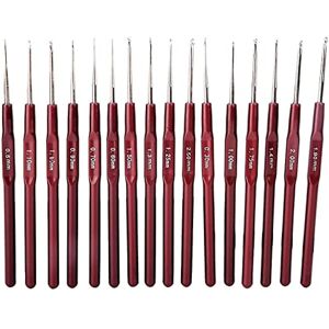 Unbranded 16pcs Crochet Hooks Set 05mm To 25mm Small Ergonomic Lace Crochet Hooks Steel C Unbranded 16pcs Crochet Hooks Set 05mm To 25mm Small Ergonomic Lace Crochet Hooks Steel C