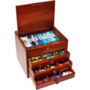 DMC Wooden Collectors Storage Box Includes 120 Threads DMC Wooden Collectors Storage Box Includes 120 Threads