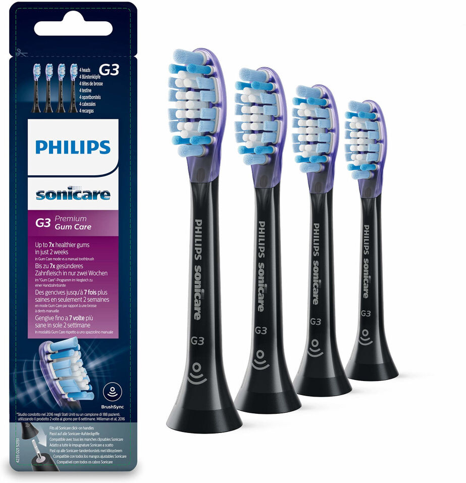 Philips Sonicare Premium Gum Care BrushSync Enabled Replacement Brush Heads, 4pk