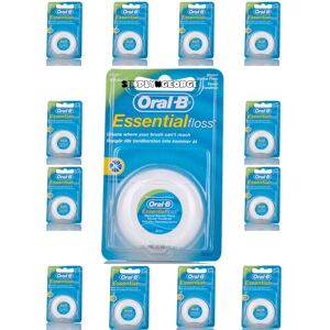 Oral-B 12 X Oral B Floss Essential Mint Waxed MINT DENTAL 50M WAX Oral-B 12 X Oral B Floss Essential Mint Waxed MINT DENTAL 50M WAX