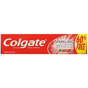 Colgate Anticavity Fluoride Toothpaste Sparkling White Cinnamint with Cinnamon & Colgate Anticavity Fluoride Toothpaste Sparkling White Cinnamint with Cinnamon &