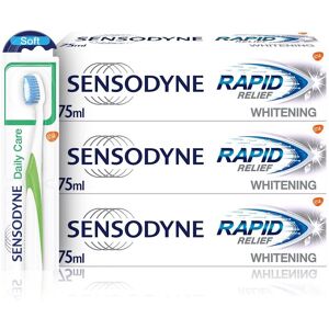 Sensodyne Sensitive Rapid Relief Whitening Toothpaste and Toothbrush Regime Kit Sensodyne Sensitive Rapid Relief Whitening Toothpaste and Toothbrush Regime Kit