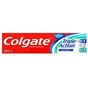 Colgate Triple Action Original Mint Fluoride Toothpaste, 100 ml, Pack of 12 Colgate Triple Action Original Mint Fluoride Toothpaste, 100 ml, Pack of 12