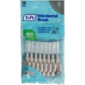 TePe Interdental Brush Grey 1.3mm (8/pack) x3 - Plastic-Coated Wire, Ergonomic H TePe Interdental Brush Grey 1.3mm (8/pack) x3 - Plastic-Coated Wire, Ergonomic H
