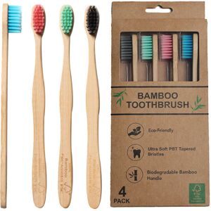 Unbranded Bamboo Toothbrushes Medium Bristles - Family 10 Pack Eco Friendly Biodegradable Unbranded Bamboo Toothbrushes Medium Bristles - Family 10 Pack Eco Friendly Biodegradable