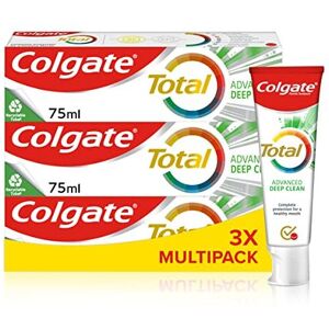 Colgate Total Advanced Deep Clean Toothpaste 3x75ml cleans deep in hard to reach place Colgate Total Advanced Deep Clean Toothpaste 3x75ml cleans deep in hard to reach place
