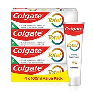 Colgate Total Original Toothpaste (4 x 100 ml), 24 Hour Antibacterial Toothpaste Colgate Total Original Toothpaste (4 x 100 ml), 24 Hour Antibacterial Toothpaste