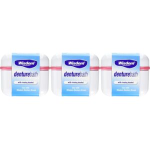 Wisdom Denture Bath With Rinsing Basket (Pack of 3) Wisdom Denture Bath With Rinsing Basket (Pack of 3)