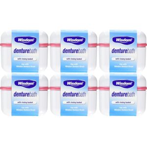 6 x Wisdom Denture Bath With Rinsing Basket 6 x Wisdom Denture Bath With Rinsing Basket