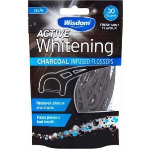 Wisdom Charcoal Active Whitening Floss Harps - Per Pack Of 30 Wisdom Charcoal Active Whitening Floss Harps - Per Pack Of 30