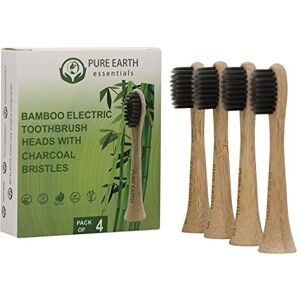 PURE EARTH essentials Sustainable Bamboo Electric Toothbrush Heads - Biodegradable Recyclable Toothbru PURE EARTH essentials Sustainable Bamboo Electric Toothbrush Heads - Biodegradable Recyclable Toothbru