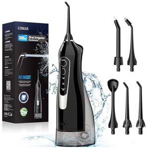 Water Dental Flosser for Teeth Cordless: COSLUS Portable Oral Irrigator 300ML 5 Water Dental Flosser for Teeth Cordless: COSLUS Portable Oral Irrigator 300ML 5