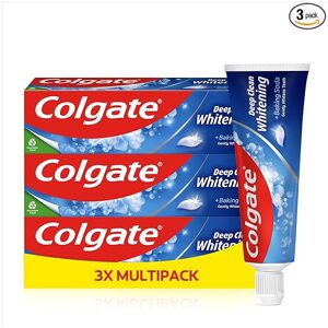 Colgate Deep Clean Whitening Toothpaste, 3 x 75 ml Helps remove stains Remov Colgate Deep Clean Whitening Toothpaste, 3 x 75 ml Helps remove stains Remov