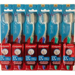 Colgate Slim Soft Gliding Tips Toothbrush - Extra Soft, Compact Head, Pack of 6 Colgate Slim Soft Gliding Tips Toothbrush - Extra Soft, Compact Head, Pack of 6
