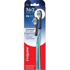 Colgate 360 Floss Tip Replaceable Head Toothbrush Starter Kit 2 Brush Heads and Colgate 360 Floss Tip Replaceable Head Toothbrush Starter Kit 2 Brush Heads and