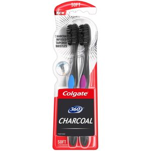 Colgate 360 Charcoal Toothbrush slimmer Tip Soft Bristles 2 Count Colgate 360 Charcoal Toothbrush slimmer Tip Soft Bristles 2 Count
