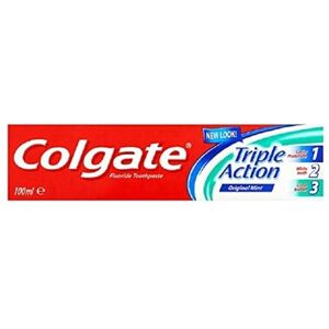 Colgate triple action original mint fluoride toothpaste 100ml pack of 1 Colgate triple action original mint fluoride toothpaste 100ml pack of 1