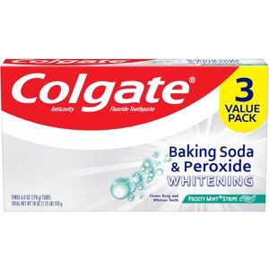 Colgate Baking Soda & Peroxide Whitening Toothpaste, Frosty Mint Stripe Gel, 6 O Colgate Baking Soda & Peroxide Whitening Toothpaste, Frosty Mint Stripe Gel, 6 O
