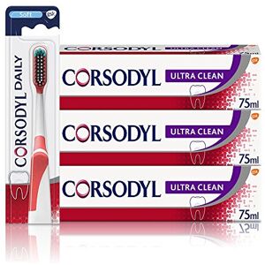 Gum Care Ultra Clean Toothpaste and Toothbrush Bundle: 3X Corsodyl Ultr Gum Care Ultra Clean Toothpaste and Toothbrush Bundle: 3X Corsodyl Ultr