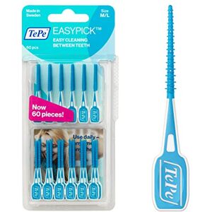 TePe EasyPick Toothpicks, Blue, ISO M-L, 60pcs, Dental Plaque Removal Tool, effi TePe EasyPick Toothpicks, Blue, ISO M-L, 60pcs, Dental Plaque Removal Tool, effi