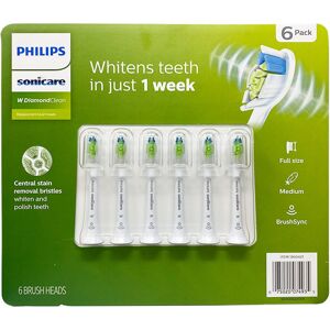 Philips Sonicare DiamondClean Standard Brush Heads 6-Pack (White) HX6066/30 Philips Sonicare DiamondClean Standard Brush Heads 6-Pack (White) HX6066/30