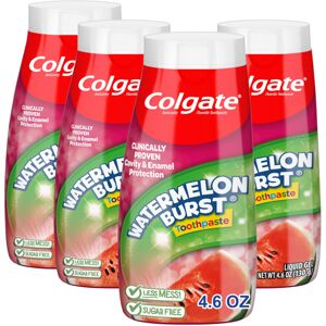 Colgate Anticavity Kids Toothpaste with Fluoride for Ages 2+, Watermelon Burst F Colgate Anticavity Kids Toothpaste with Fluoride for Ages 2+, Watermelon Burst F