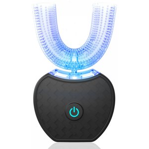 Unbranded Black Ultrasonic U-Shape Electric Toothbrush - 360 Full-Mouth Cleaning, 4 Modes: Unbranded Black Ultrasonic U-Shape Electric Toothbrush - 360 Full-Mouth Cleaning, 4 Modes: