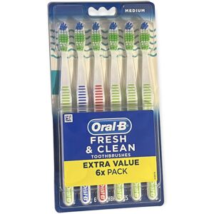 Oral-B Toothbrushes Fresh & Clean Medium 6 Count 6 Count Oral-B Toothbrushes Fresh & Clean Medium 6 Count 6 Count