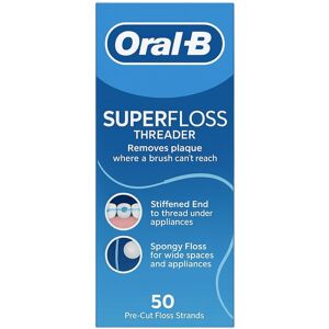 Oral-B SuperFloss Threader Dental - 50 Pre-Cut Floss Strands X 6 Oral-B SuperFloss Threader Dental - 50 Pre-Cut Floss Strands X 6