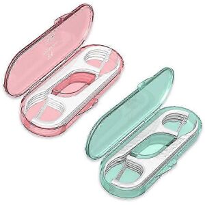 Unbranded Set of 2 reusable travel toothpicks for him and her Pink and green Dental fl Unbranded Set of 2 reusable travel toothpicks for him and her Pink and green Dental fl