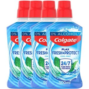 COLGATE Plax Cool Mint Mouthwash 4x500ml Fresh Breath Instant Long-Las COLGATE Plax Cool Mint Mouthwash 4x500ml Fresh Breath Instant Long-Las