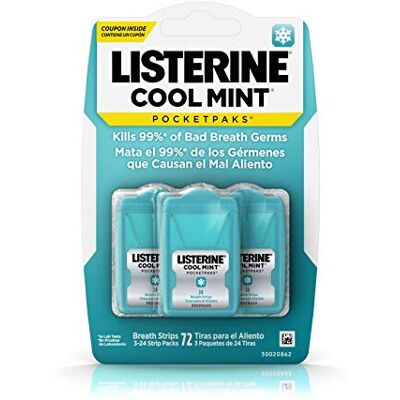 Listerine - Pocketpaks, Oral Care Strips, Cool Mint - 72 Strips Listerine - Pocketpaks, Oral Care Strips, Cool Mint - 72 Strips