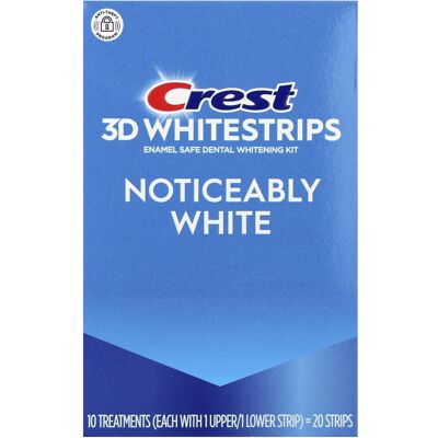 Crest, 3D Whitestrips, Enamel Safe Dental Whitening Kit, Noticeably White, 20 St Crest, 3D Whitestrips, Enamel Safe Dental Whitening Kit, Noticeably White, 20 St