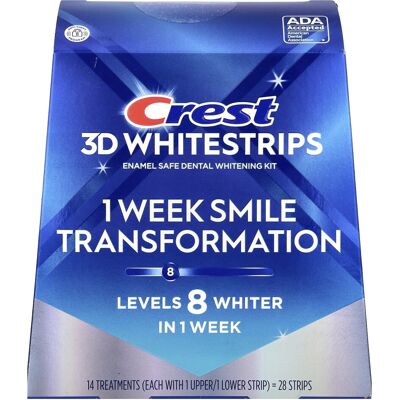 Crest, 3D Whitestrips, Dental Whitening Kit, Glamorous White, 28 Strips Crest, 3D Whitestrips, Dental Whitening Kit, Glamorous White, 28 Strips