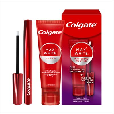 Colgate Teeth Whitening Kit with 1 x Max White Overnight Whitening Serum and 1 x Colgate Teeth Whitening Kit with 1 x Max White Overnight Whitening Serum and 1 x