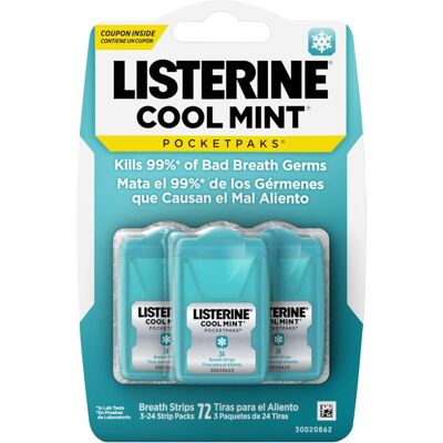 Listerine Cool Mint PocketPaks Portable Breath Strips for Bad Breath,Fresh Breat Listerine Cool Mint PocketPaks Portable Breath Strips for Bad Breath,Fresh Breat