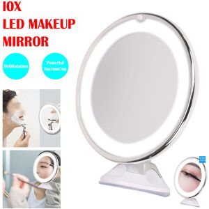 Unbranded 10X Magnifying LED Makeup Mirror - Double-Sided, 360-degree Rotating, 18 LEDs, T Unbranded 10X Magnifying LED Makeup Mirror - Double-Sided, 360-degree Rotating, 18 LEDs, T