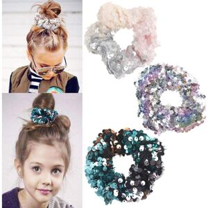 Amyzor 3Pcs Shiny Sequin Hair Scrunchies Hairbands, Women Girls Elastic Glitter Fashion Amyzor 3Pcs Shiny Sequin Hair Scrunchies Hairbands, Women Girls Elastic Glitter Fashion