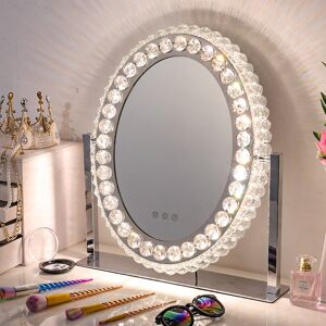Living And Home Dimmable Led Light Crystal Hollywood Makeup Mirror Living And Home Dimmable Led Light Crystal Hollywood Makeup Mirror