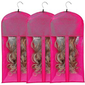 HKHBJS Wig Bags Storage With Hanger - 3 Packs Wig Storage For Multiple Wigs Hair Extens HKHBJS Wig Bags Storage With Hanger - 3 Packs Wig Storage For Multiple Wigs Hair Extens