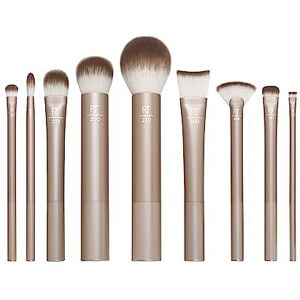 Real Techniques Au Naturale Makeup Brush Kit, For Foundation, Powders, and Concealers, Premium Q Real Techniques Au Naturale Makeup Brush Kit, For Foundation, Powders, and Concealers, Premium Q