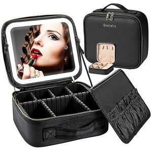 Unbranded (Black) Makeup Travel Bag With Led Light Up Mirror Portable Makeup Case Organize Unbranded (Black) Makeup Travel Bag With Led Light Up Mirror Portable Makeup Case Organize