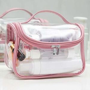 Unbranded (Pink) Transparent Toiletry Cosmetic Bag Makeup Travel Organizer for Travel Unbranded (Pink) Transparent Toiletry Cosmetic Bag Makeup Travel Organizer for Travel