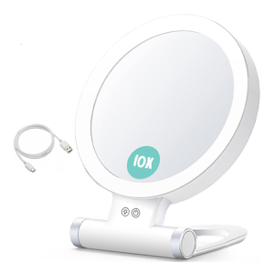 Kopinma 10X Magnifying Makeup Mirror with Lights and Magnification,3 Colors Desktop LED Kopinma 10X Magnifying Makeup Mirror with Lights and Magnification,3 Colors Desktop LED