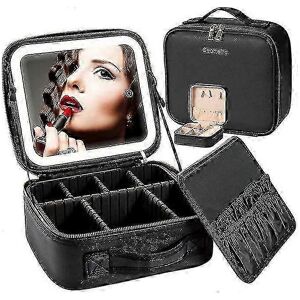 Unbranded (Black) Makeup Travel Bag With Led Light Up Mirror Portable Makeup Case Organize Unbranded (Black) Makeup Travel Bag With Led Light Up Mirror Portable Makeup Case Organize