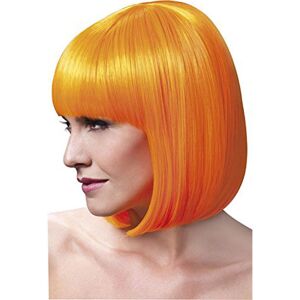 Smiffys Fever Women's Elise Wig 13Inch 33Cm Sleek Bob with Fringe Neon Orange One Size Smiffys Fever Women's Elise Wig 13Inch 33Cm Sleek Bob with Fringe Neon Orange One Size
